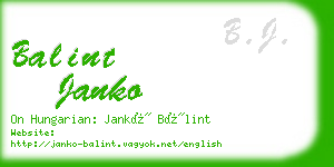 balint janko business card